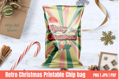 Retro Christmas Printable chip bag