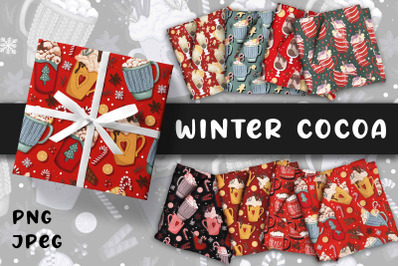 Winter cocoa paper png sublimation pattern