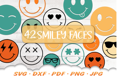 Smiley Face SVG | Retro Happy Face SVG Bundle