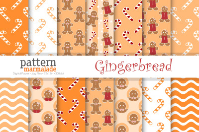 Orange Gingerbread Digital Paper - BV012B
