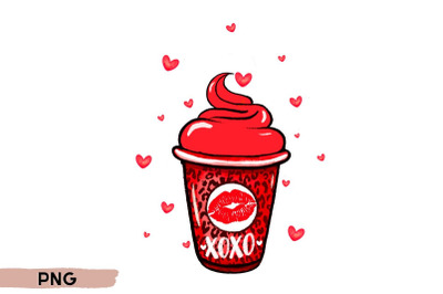 Valentine coffee lover png