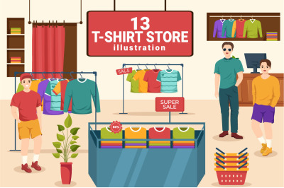 13 T shirt Store Illustration