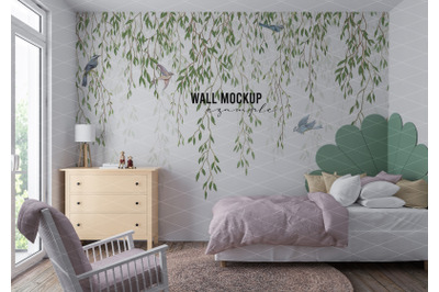 Wall mockup&2C; Wallpaper mockup