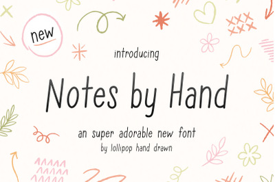Notes by Hand (Handwritten Fonts, Note Fonts, Writing Fonts)