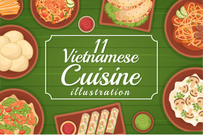 11 Vietnamese Food Restaurant Illustration