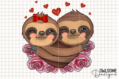 Sloth Love Valentine PNG Sublimation