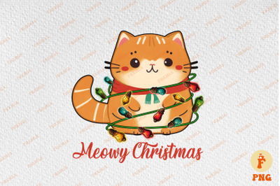 Meowy Christmas Cute Cat Happy Xmas