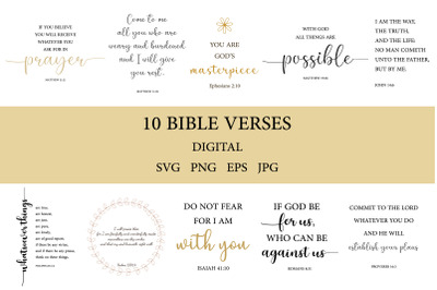 1O Encouraging Bible Verses SVG&2C; Bible Verses Bundle