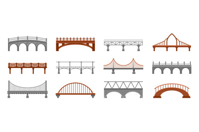 Bridge collection. Railway span iron wooden metal concrete stone footb