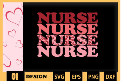 Nurse Retro Leopard Valentine