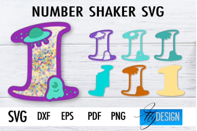 Number Shakers SVG | Happy Birthday Paper Cut Design | Confetti SVG