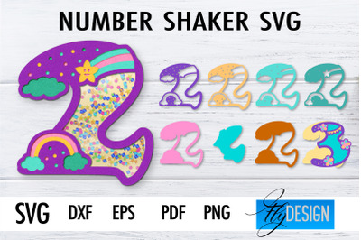 Number Shakers SVG | Happy Birthday Paper Cut Design | Confetti SVG