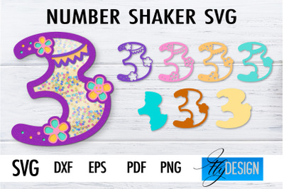 Number Shakers SVG | Happy Birthday Paper Cut Design | Confetti SVG