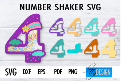 Number Shakers SVG | Happy Birthday Paper Cut Design | Confetti SVG