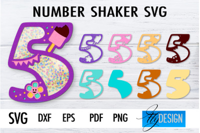 Number Shakers SVG | Happy Birthday Paper Cut Design | Confetti SVG