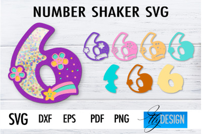 Number Shakers SVG | Happy Birthday Paper Cut Design | Confetti SVG