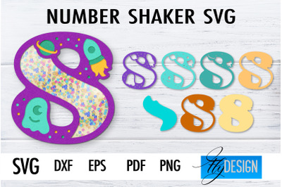 Number Shakers SVG | Happy Birthday Paper Cut Design | Confetti SVG