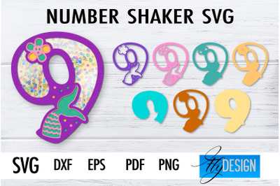 Number Shakers SVG | Happy Birthday Paper Cut Design | Confetti SVG