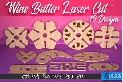 Wine Butler Laser Cut SVG | Wine Holder SVG Design | CNC Files