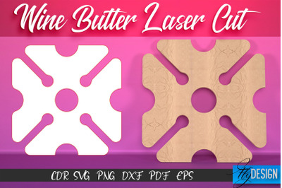 Wine Butler Laser Cut SVG | Wine Holder SVG Design | CNC Files