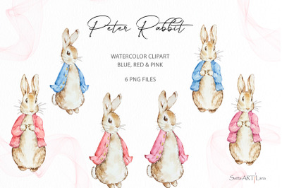 Watercolor Peter Rabbit Clipart PNG