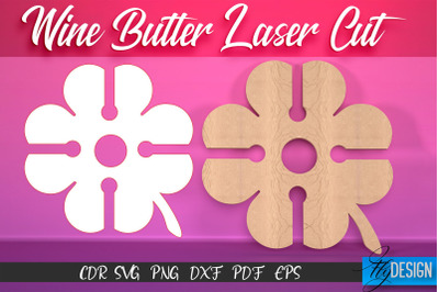 Wine Butler Laser Cut SVG | Wine Holder SVG Design | CNC Files