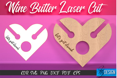 Wine Butler Laser Cut SVG | Wine Holder SVG Design | CNC Files