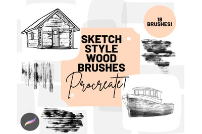 Procreate Sketch Style Wood Brushes X 18