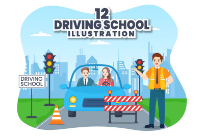 12 Driving School Illustration