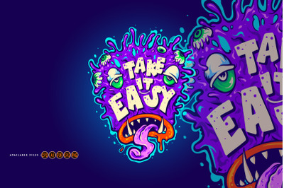 Funny monster take it easy svg