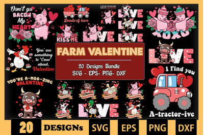 Farm Valentine Vundle 20 SVG designs