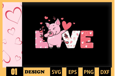 Love Pig Valentine Farm Valentine