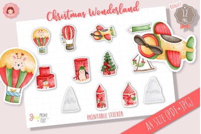 Christmas Wonderland Sticker Sheet | Christmas Ornament Sticker