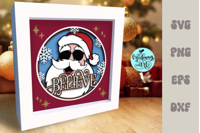 Believe shadow box svg&2C; christmas scene Shadow Box Svg