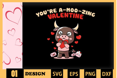 Youre A-MOO-ZING Valentine Bull