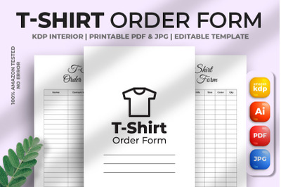 T Shirt Order Form KDP Interior