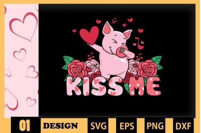 Pig Love Kiss Me Farm Valentine