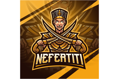 Nefertiti esport mascot logo design