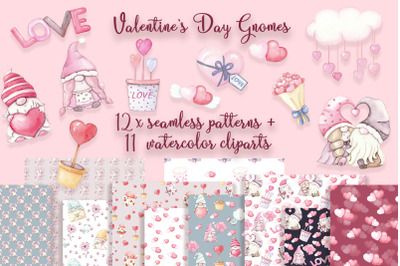 Valentines Seamless Pattern&2C; Watercolor PNG clipart