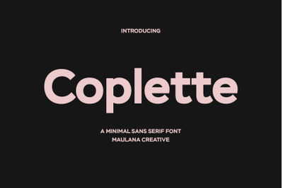 Coplette Minimal Sans Serif Font