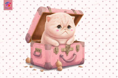 Cute Cat In Pink Trunk Valentine