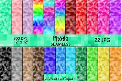 Pixelated Digital Paper | Pixel Seamless Patterns