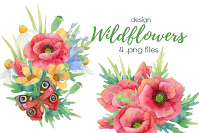 Watercolor Wildflowers Design