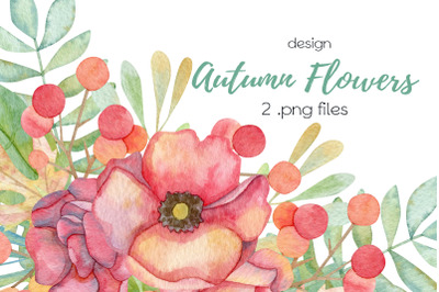 Watercolor Autumn Flowers Design