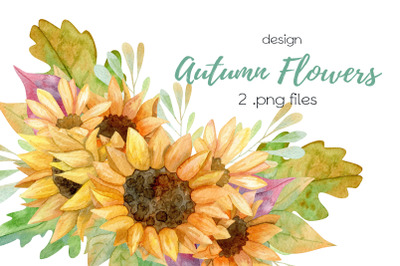 Watercolor Autumn Flowers Design