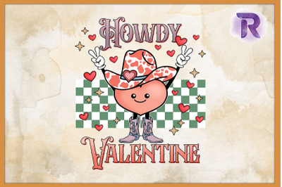 Howdy Valentine Western Retro Heart