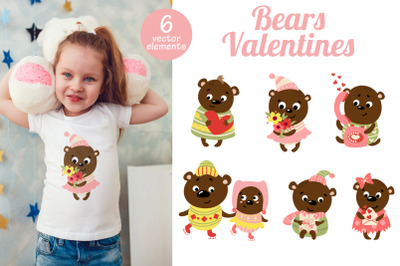 Valentines bears SVG