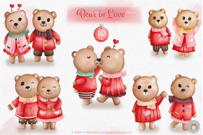 Bear in Love | Valentine Bear Clipart