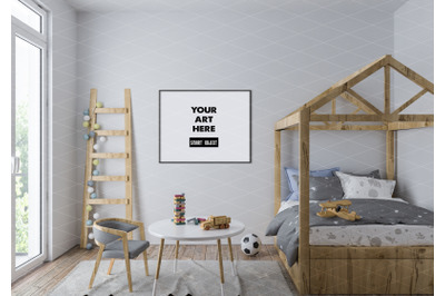 Interior scene artwork background frame mockup