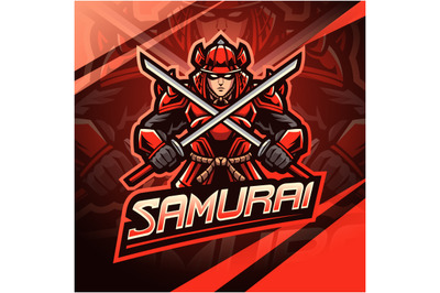 Samurai warrior esport mascot logo design